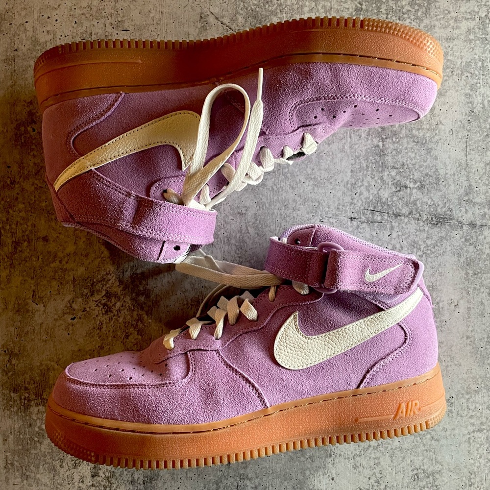 Lilac Suede Custom Air Force 1 Mids